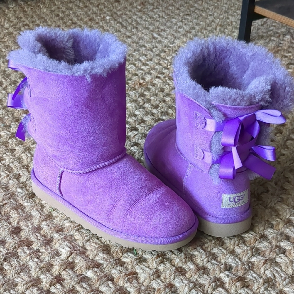 UGG Purple Bailey Boots with Bows